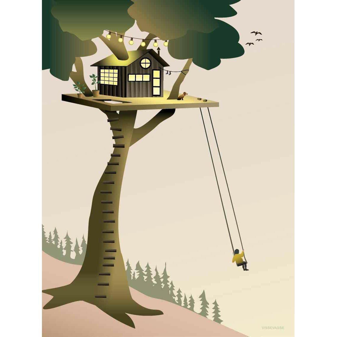 Vissevasse Tree House Plakat, 50X70 Cm