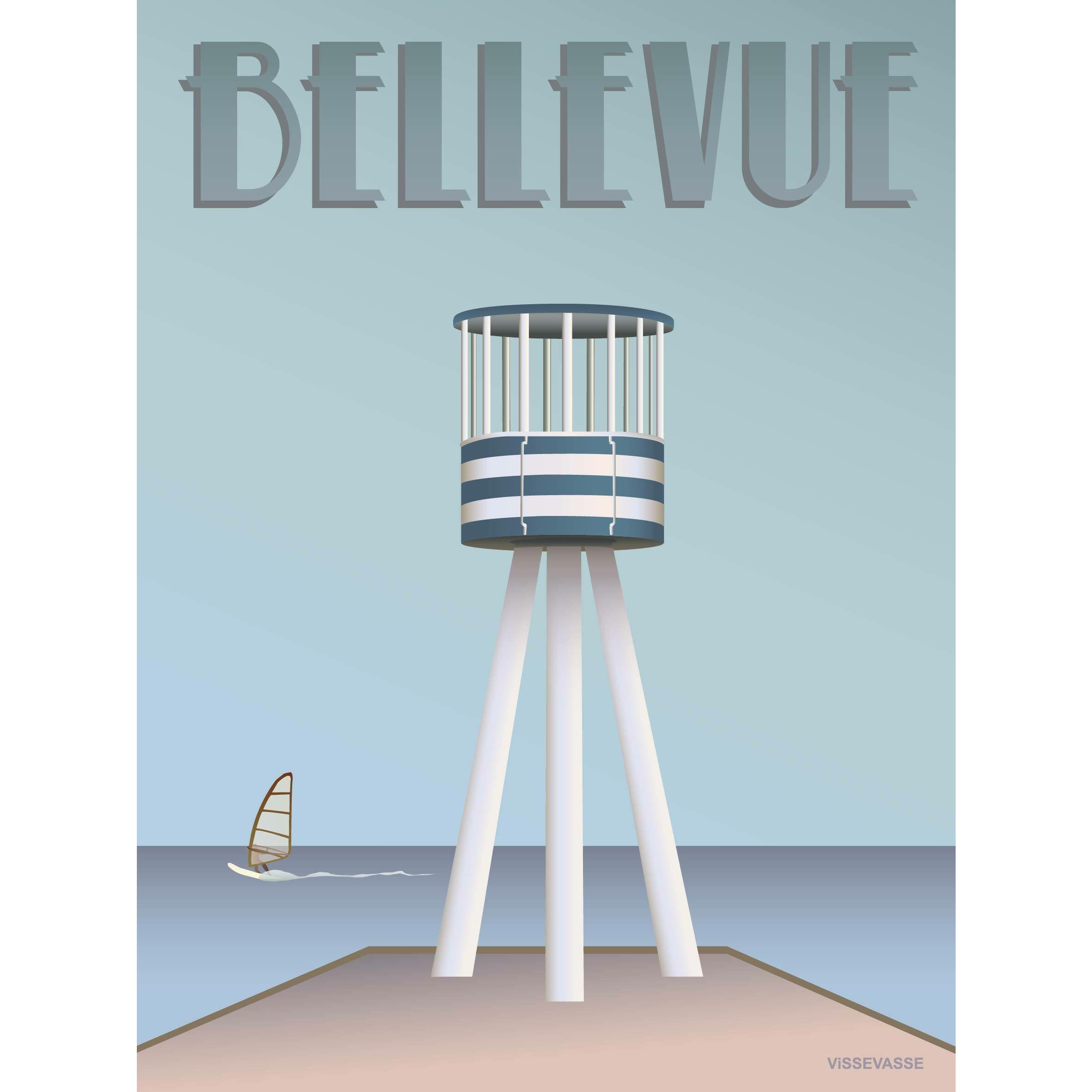 Vissevasse Bellevue Lifeguard Tower -affisch, 30x40 cm