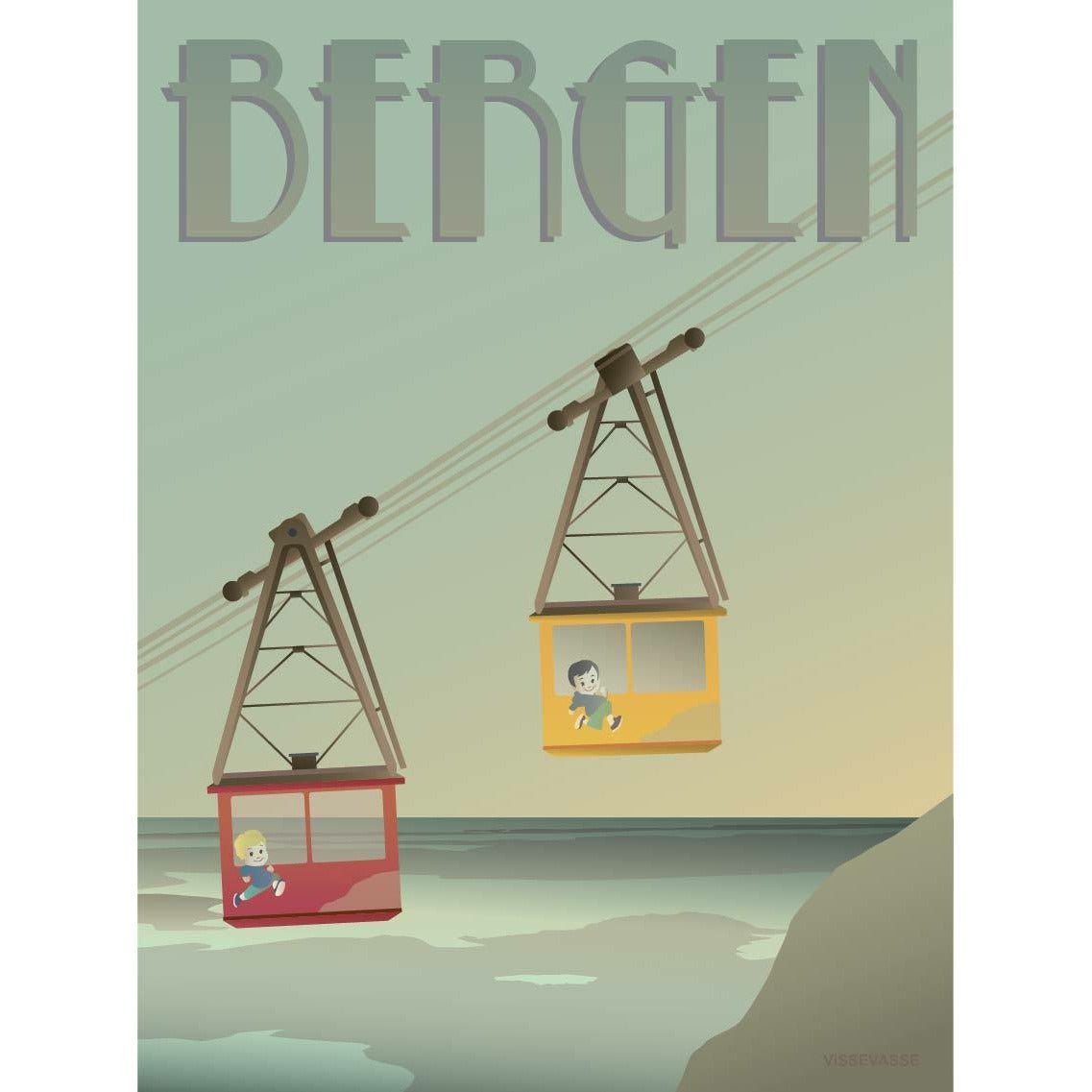Vissevasse Bergen Ulriken Plakat, 30X40 Cm