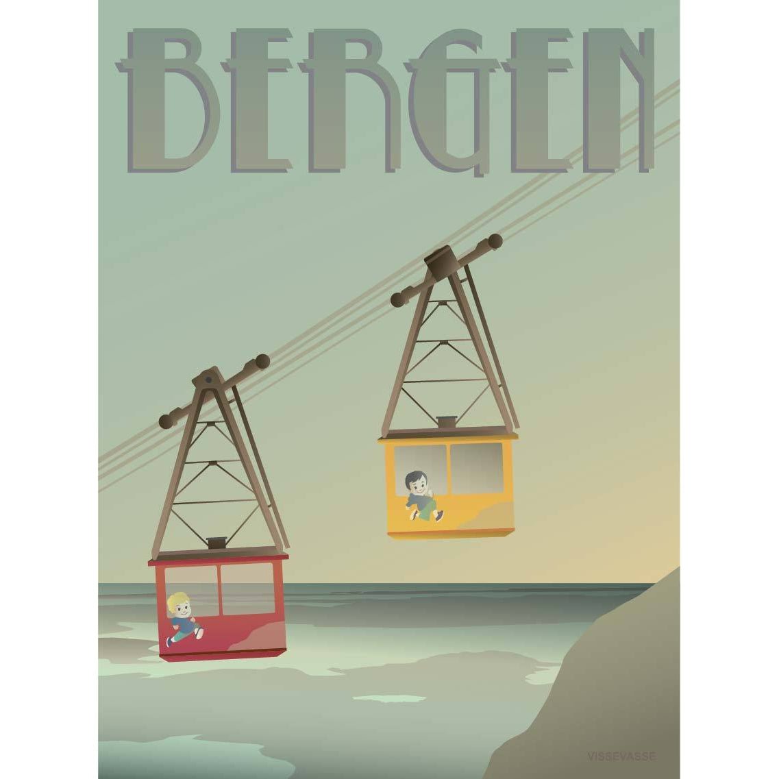 Vissevasse Bergen Ulriken Plakat, 15X21 Cm