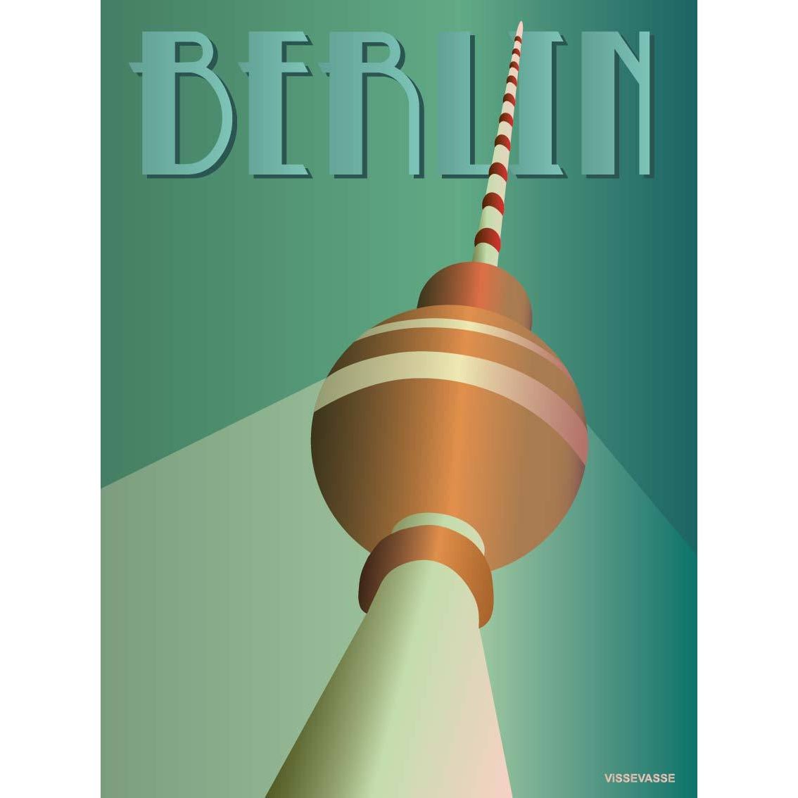 Vissevasse Berlin Television Tower -affisch, 15x21 cm