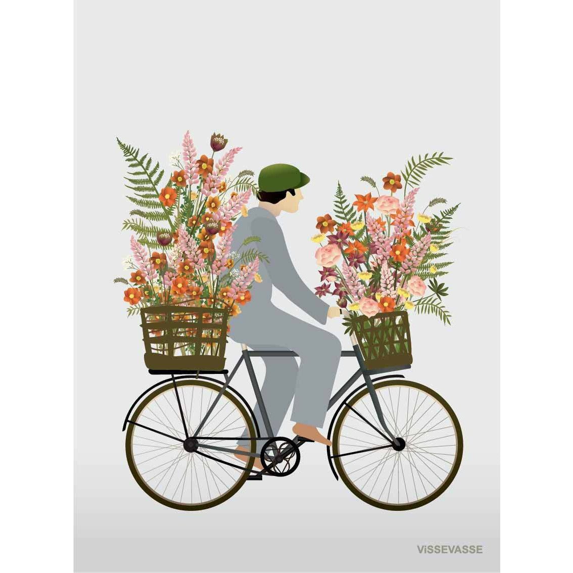 Vissevasse Bicycle With Flowers Anledningskort, A7