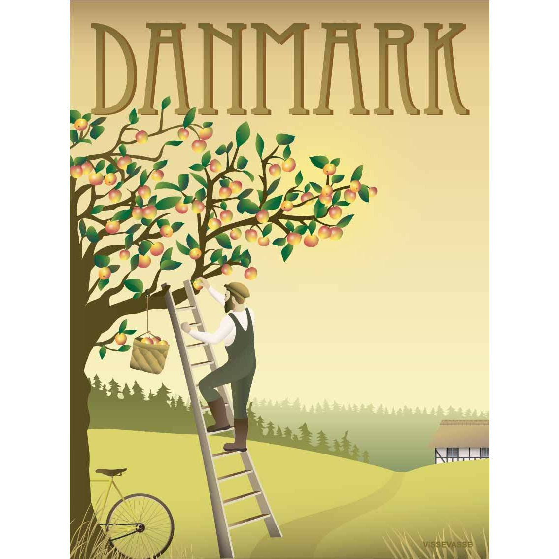 Vissevasse Danmark Æbletræet Plakat, 30X40 Cm