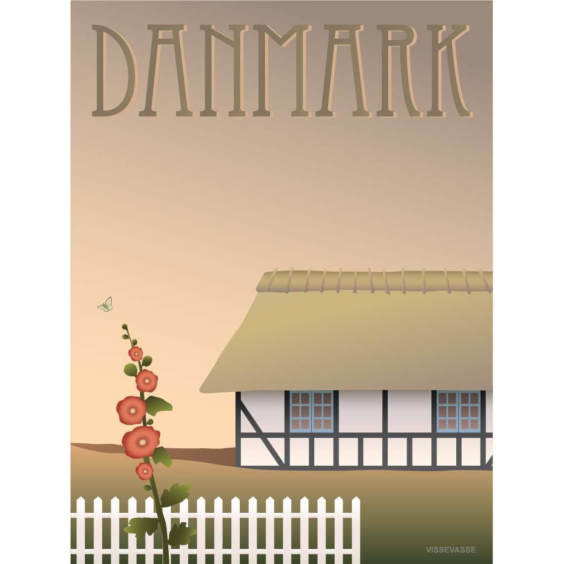 Vissevasse Danmark the Farmhouse Poster, 15x21 cm