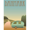 Vissevasse Danmark Camping Plakat, 15X21 Cm