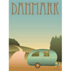 Vissevasse Danmark Camping Plakat, 30X40 Cm