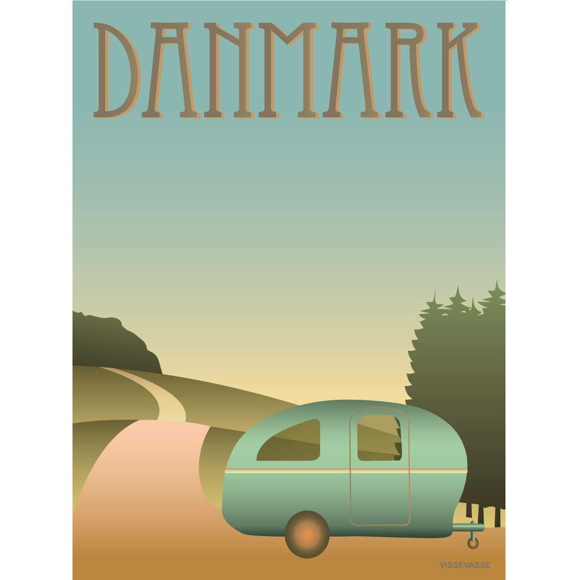 Vissevasse Danmark Camping Poster, 50x70 cm