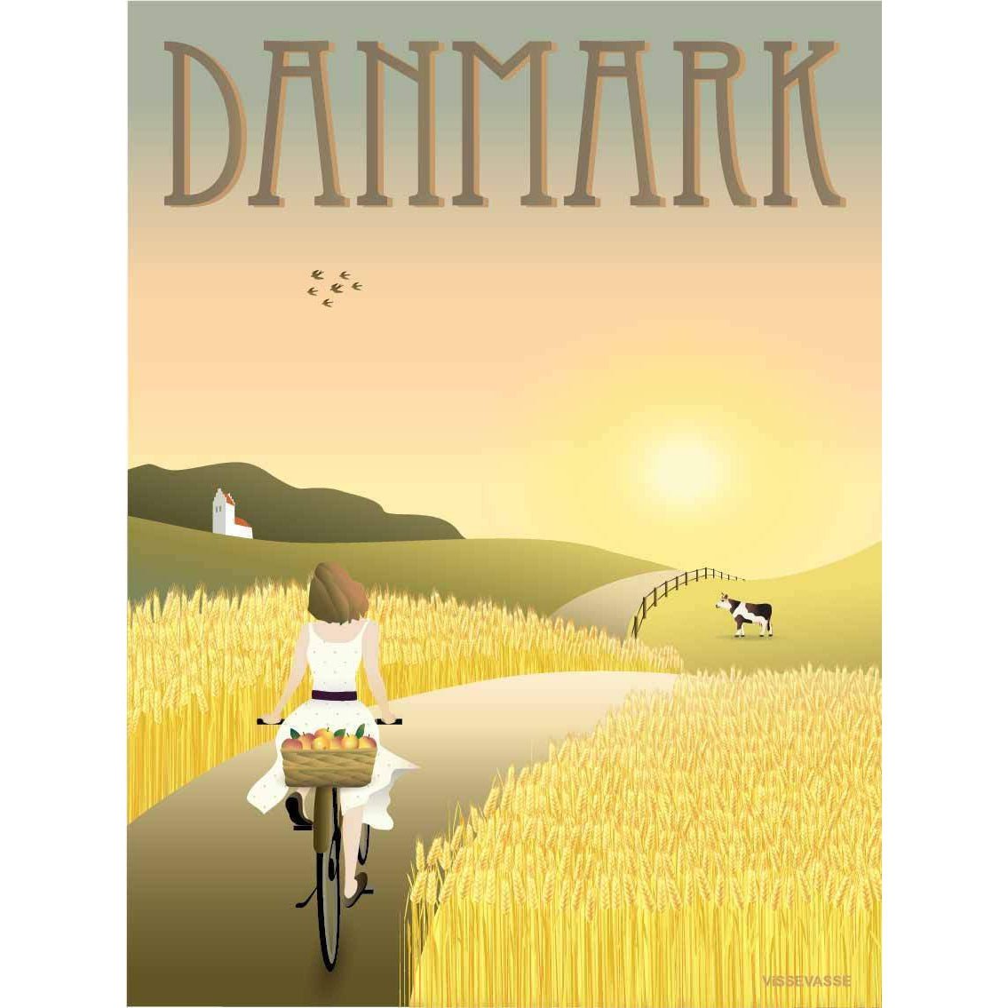 Vissevasse Danmark Markerne Plakat, 15X21 Cm
