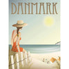 Vissevasse Danmark Stranden Plakat, 15X21 Cm