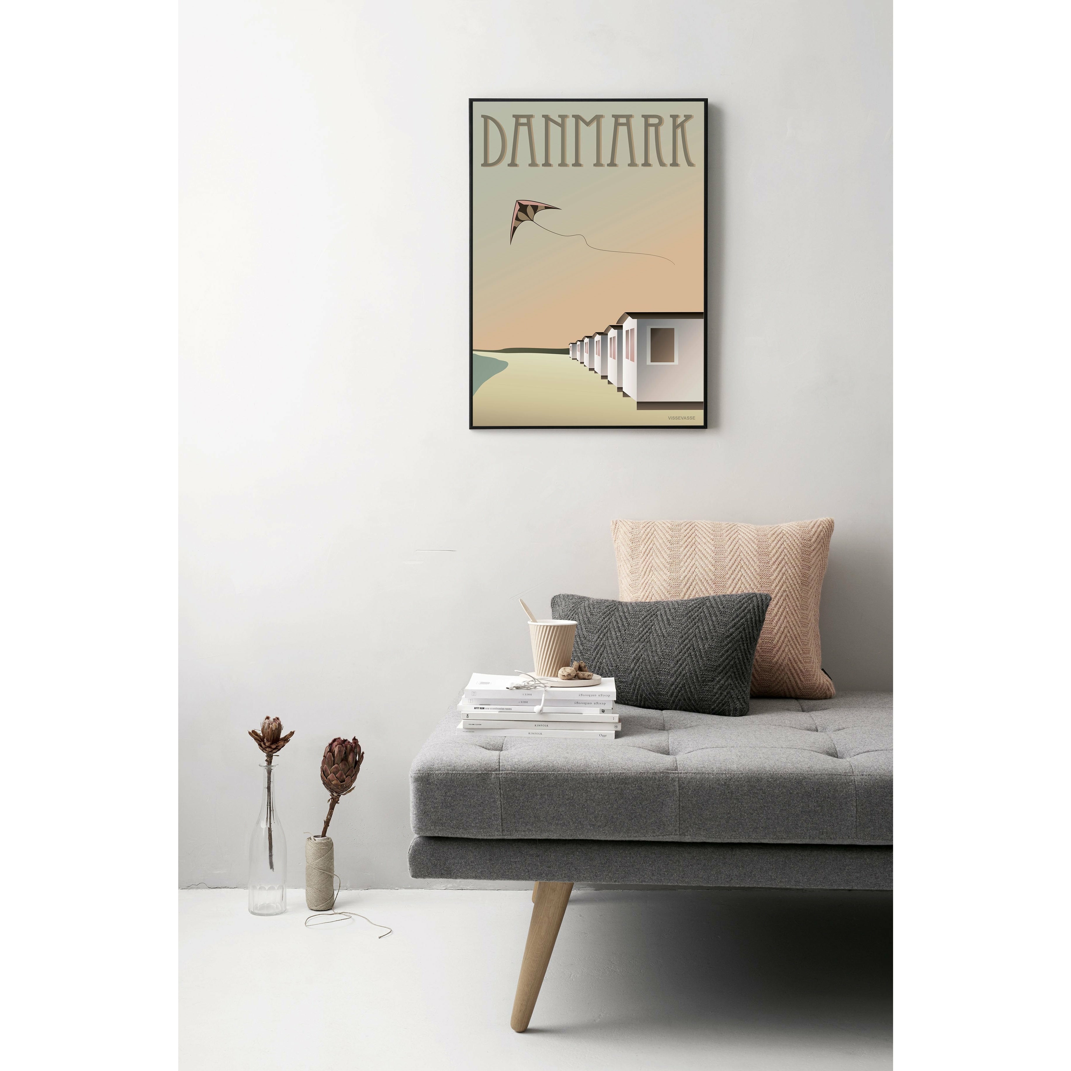 Vissevasse Danmark badhus affisch, 30x40 cm