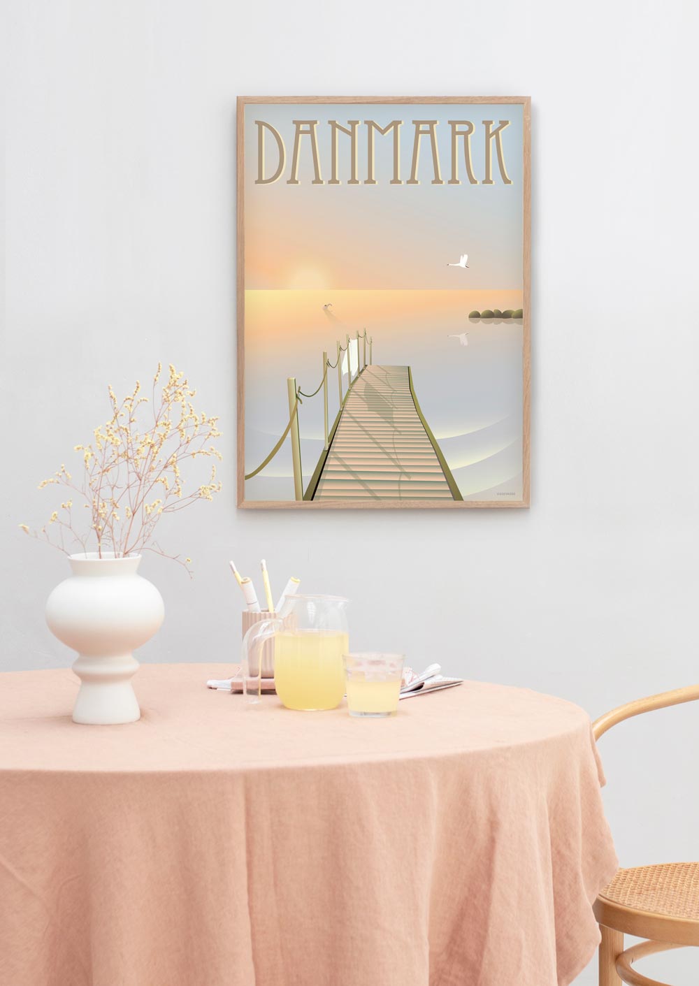 Vissevasse Danmark Badebroen Plakat, 30x40 cm