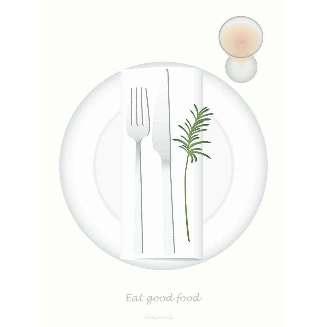Vissevasse Ät god mat affisch, 30x40 cm