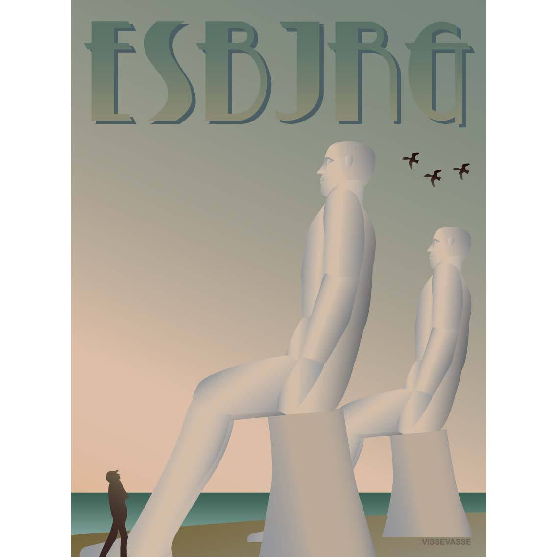 Vissevasse Esbjerg män affisch, 15x21 cm