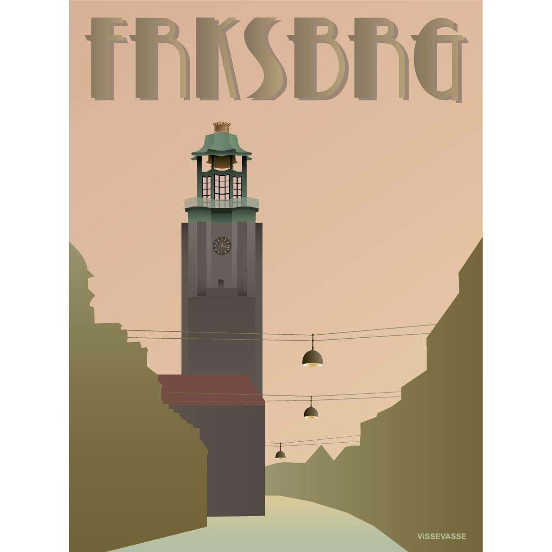 Vissevasse Frederiksberg City Hall Poster, 50x70 cm