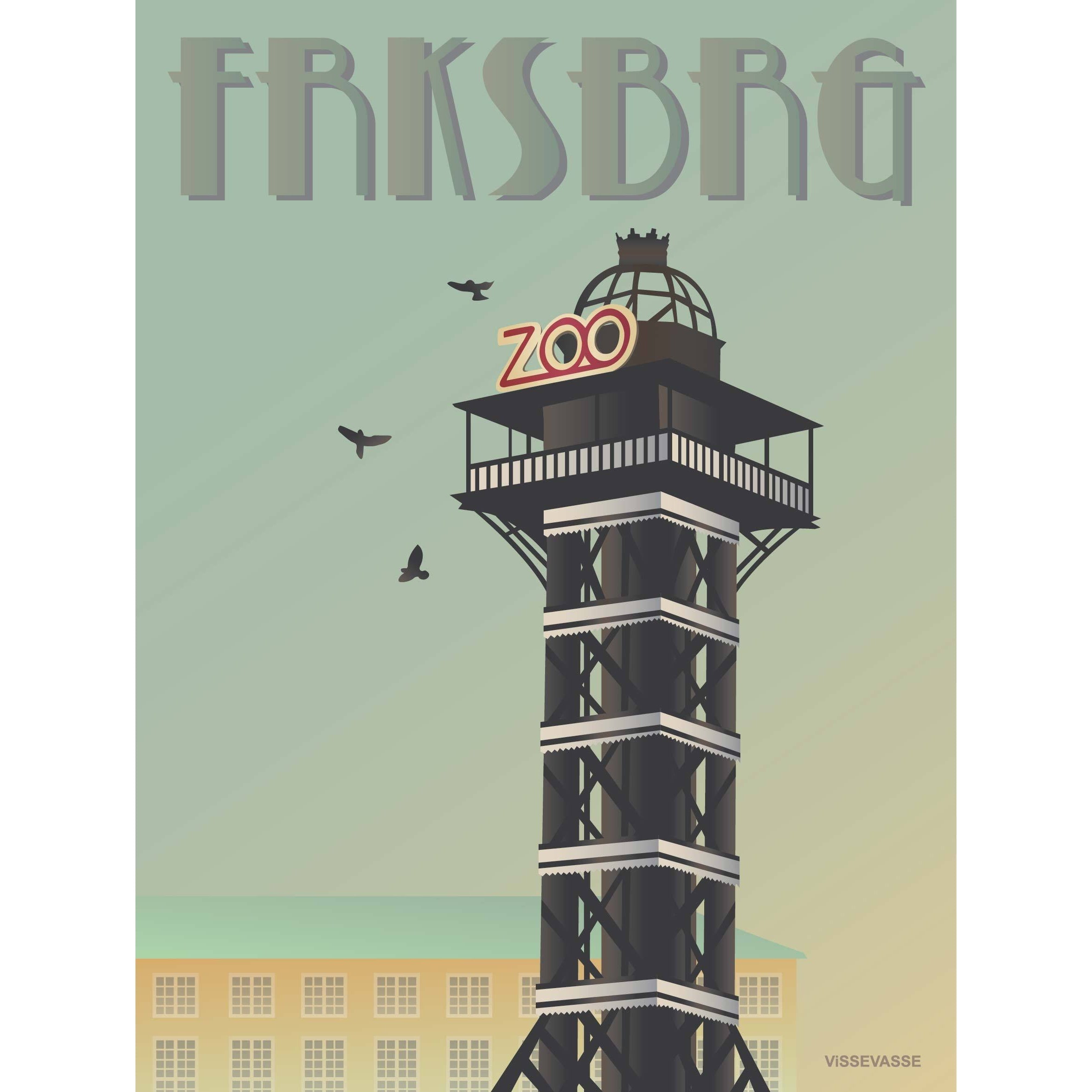 Vissevasse Frederiksberg Zoot Tower -affisch, 15x21 cm