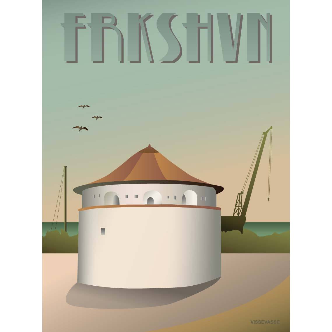 Vissevasse Frederikshavn Krudttårnet Plakat, 15X21 Cm