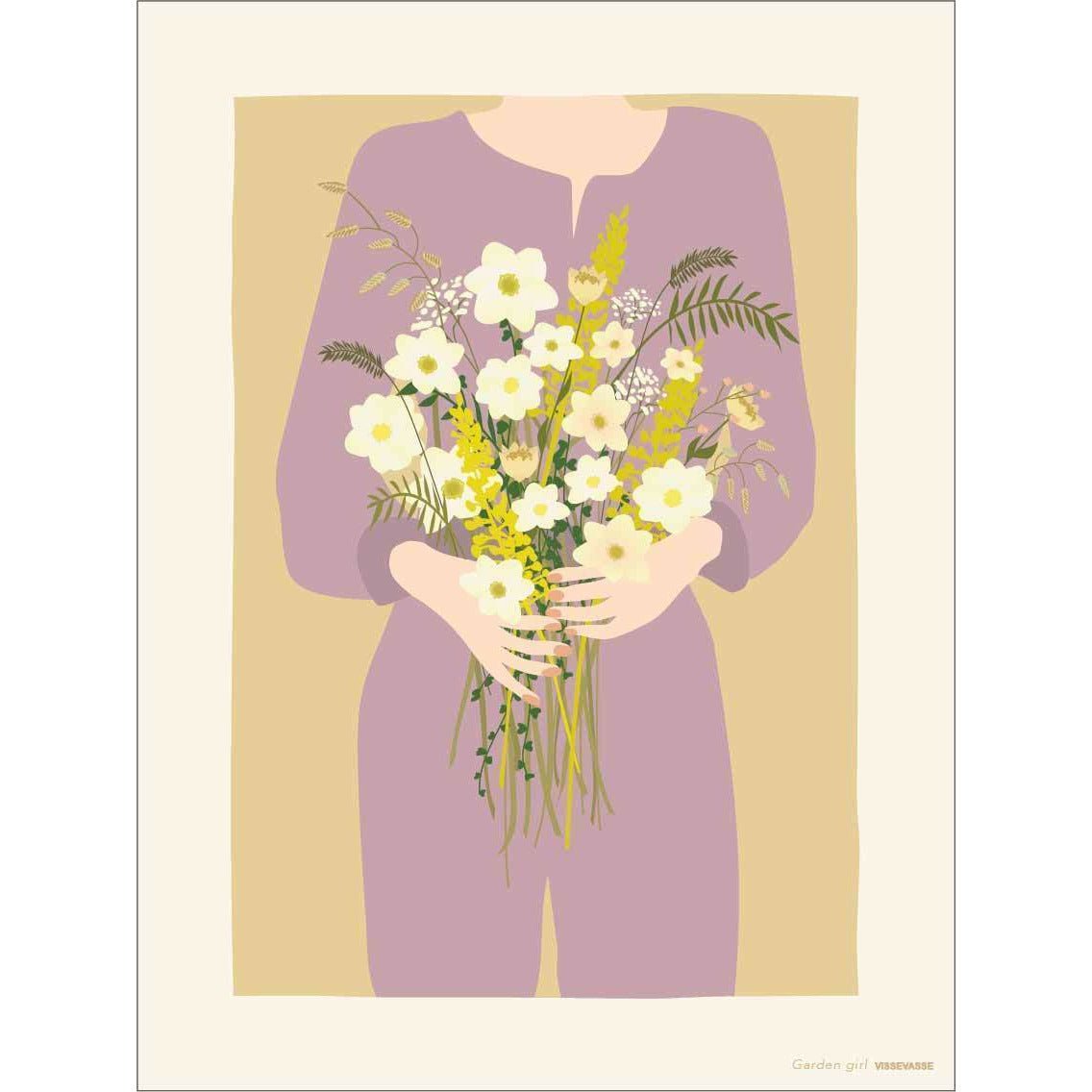 Vissevasse Garden Girl -affisch, 50x70 cm