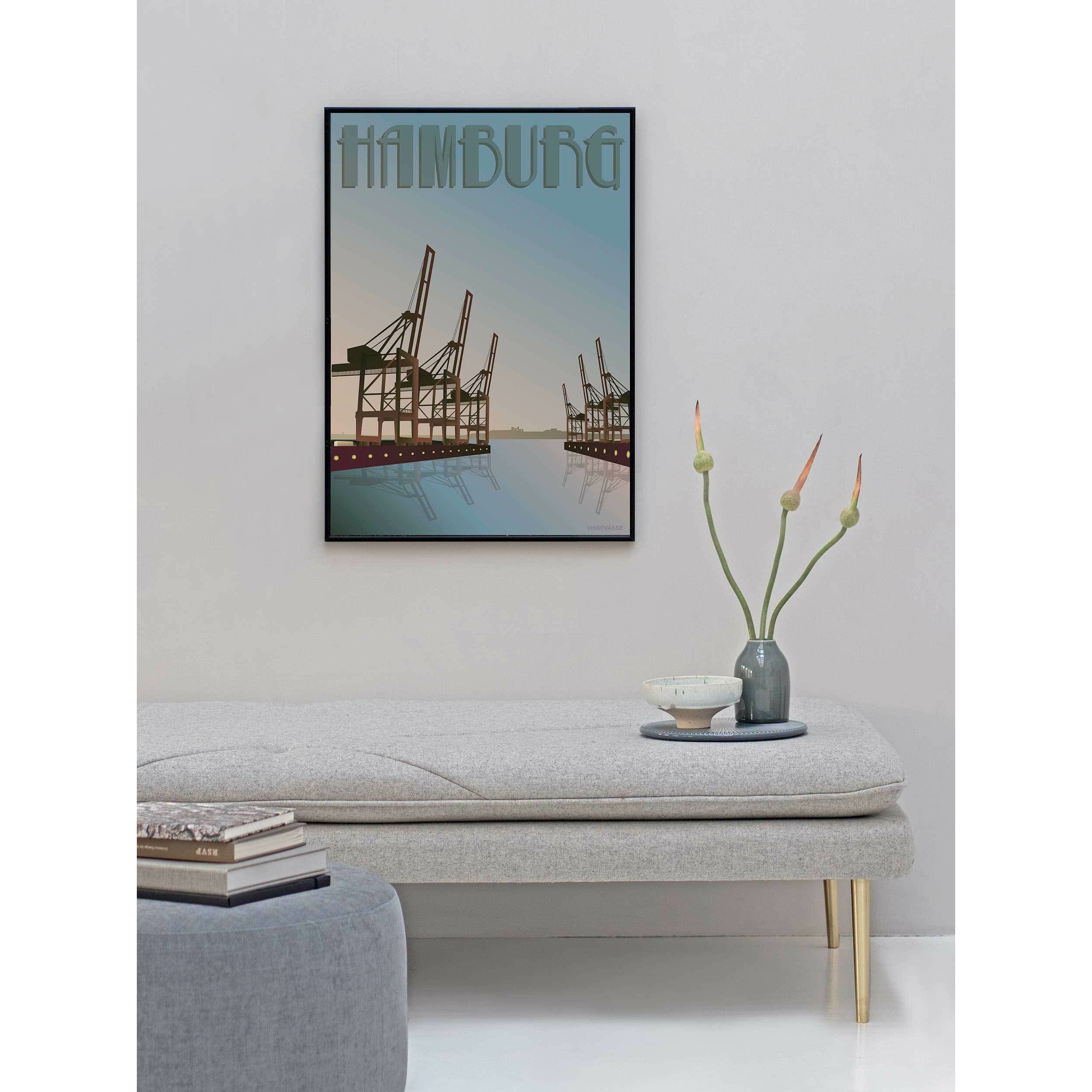 Vissevasse Hamburg Cranes -affisch, 30x40 cm