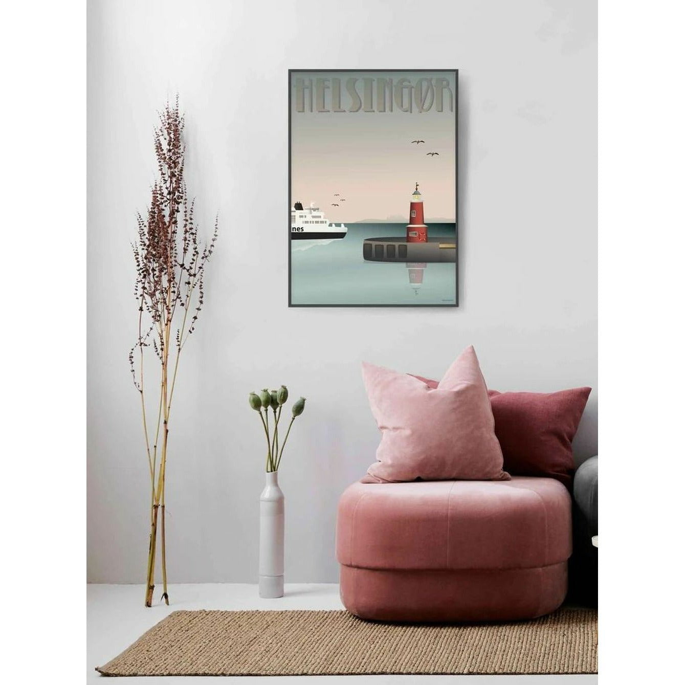 Vissevasse Helsingør Harbor -affisch, 15x21 cm