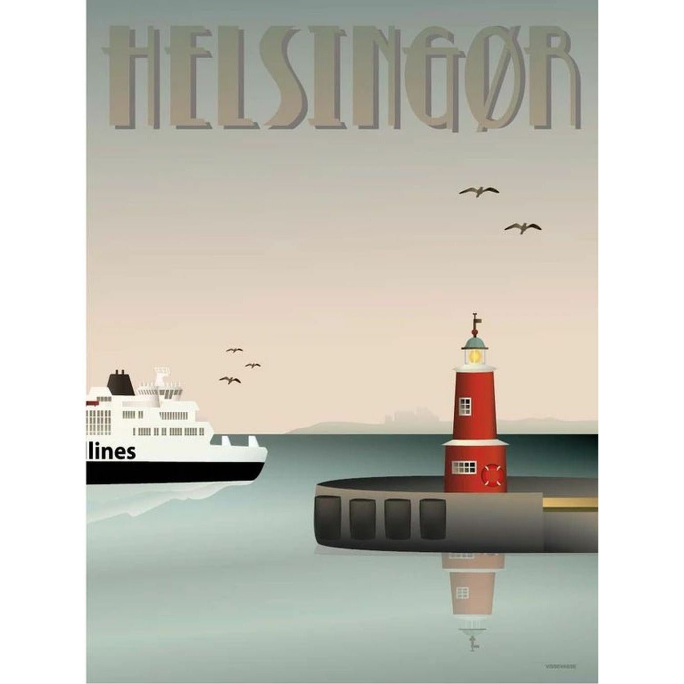 Vissevasse Helsingør Harbour -affisch, 30x40 cm