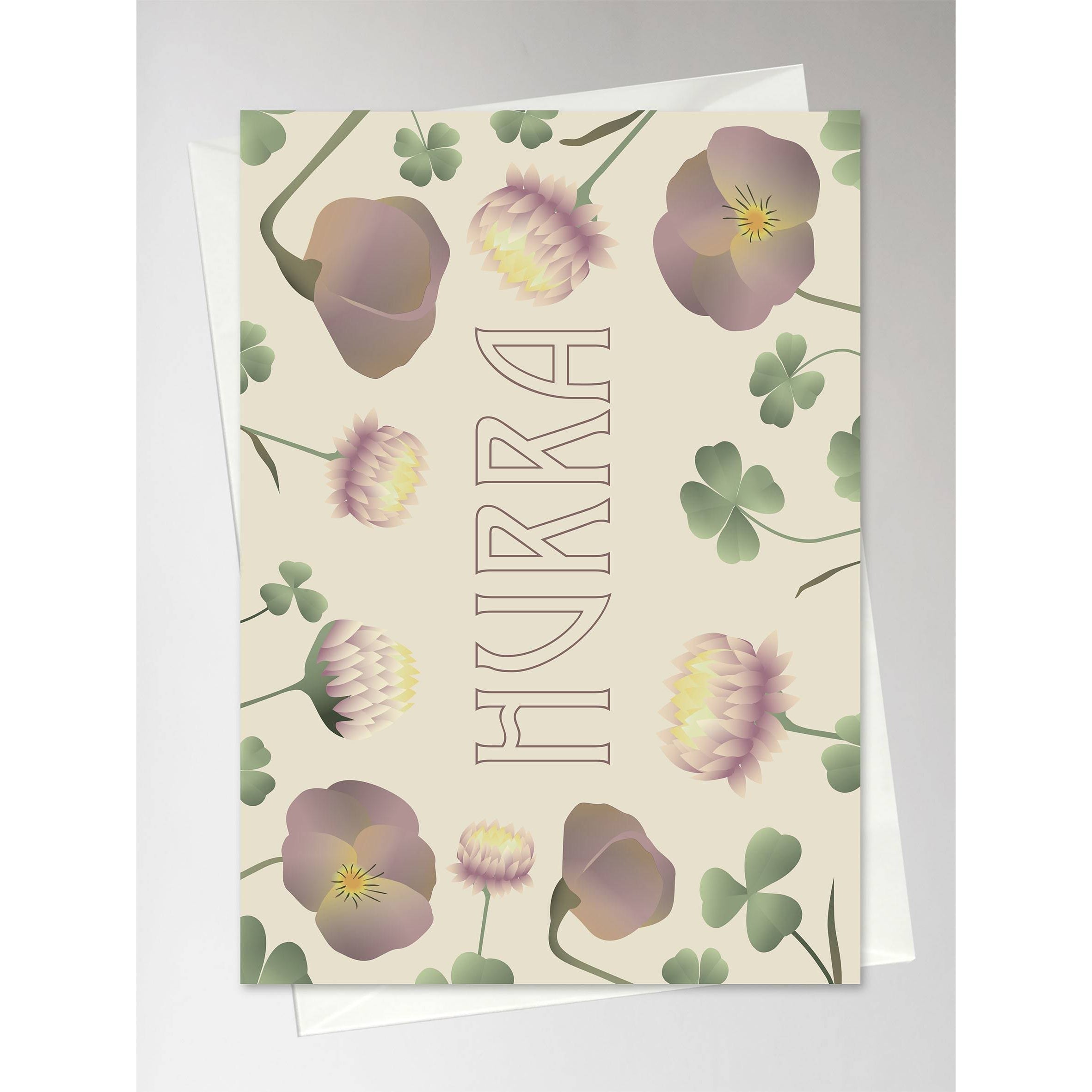Vissevasse Hurra Flower Bouquet Anledningskort, 10,5x15cm