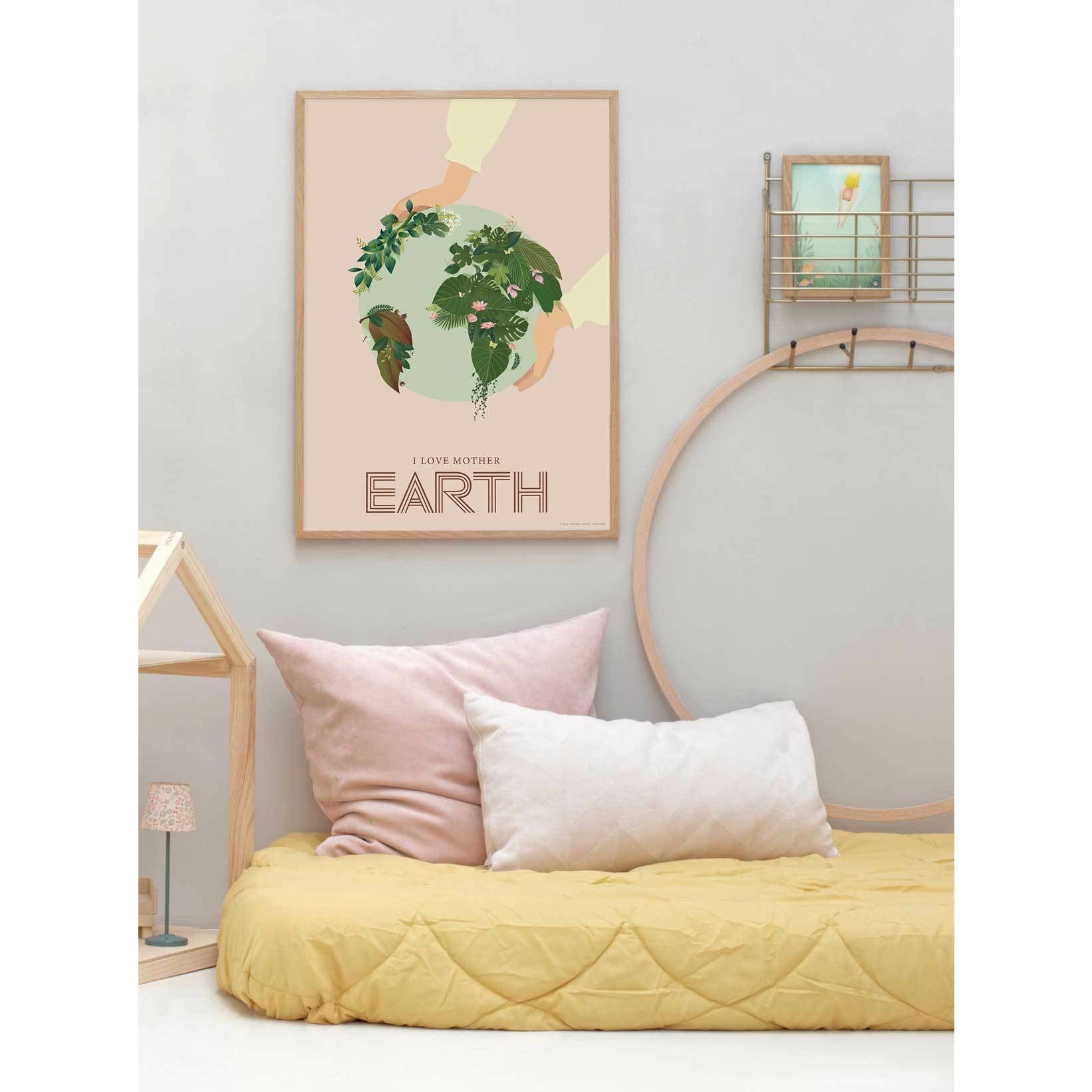 Vissevasse Jag älskar Mother Earth -affisch, 30x40 cm