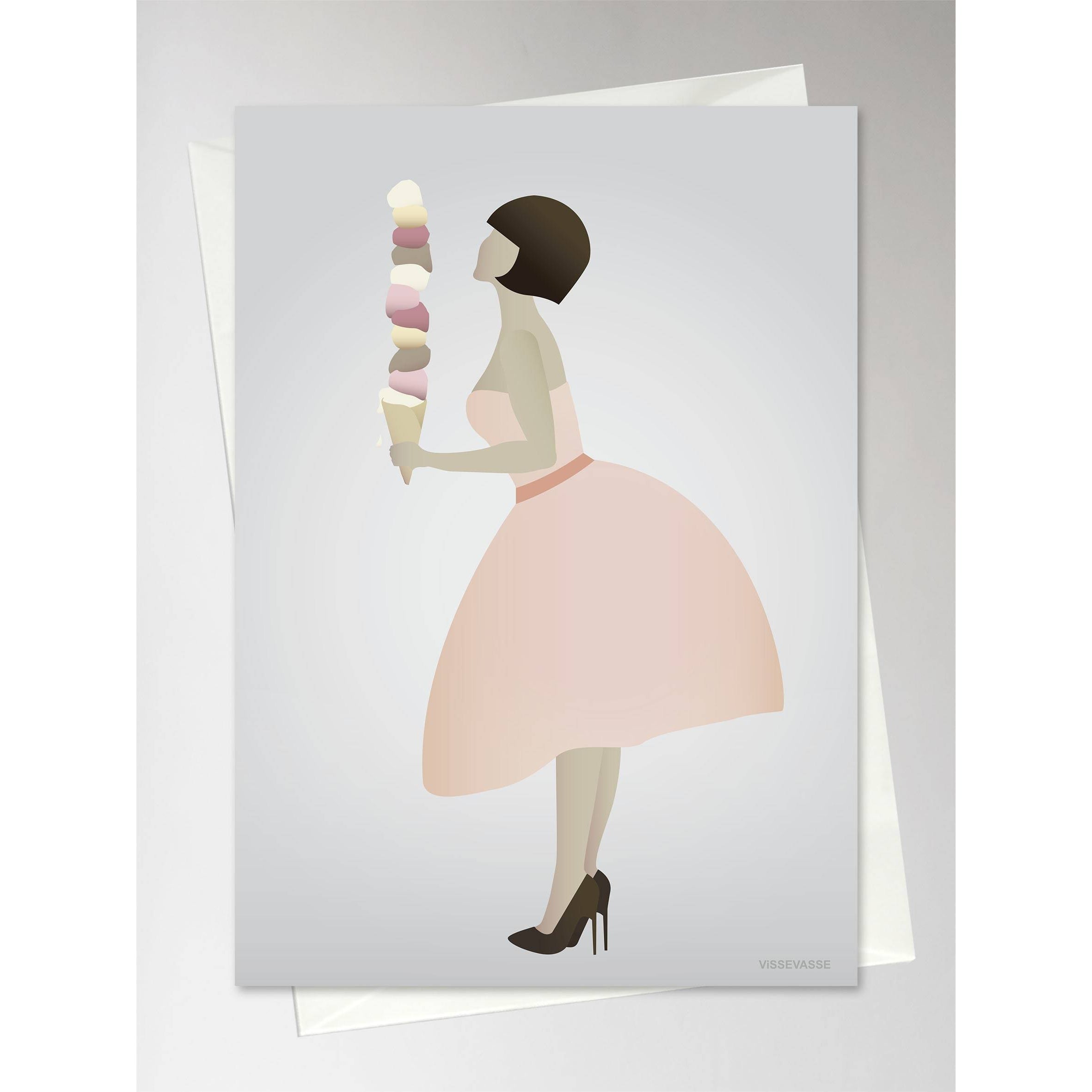Vissevasse Ice Cream Lady Anledningskort, 10,5x15cm