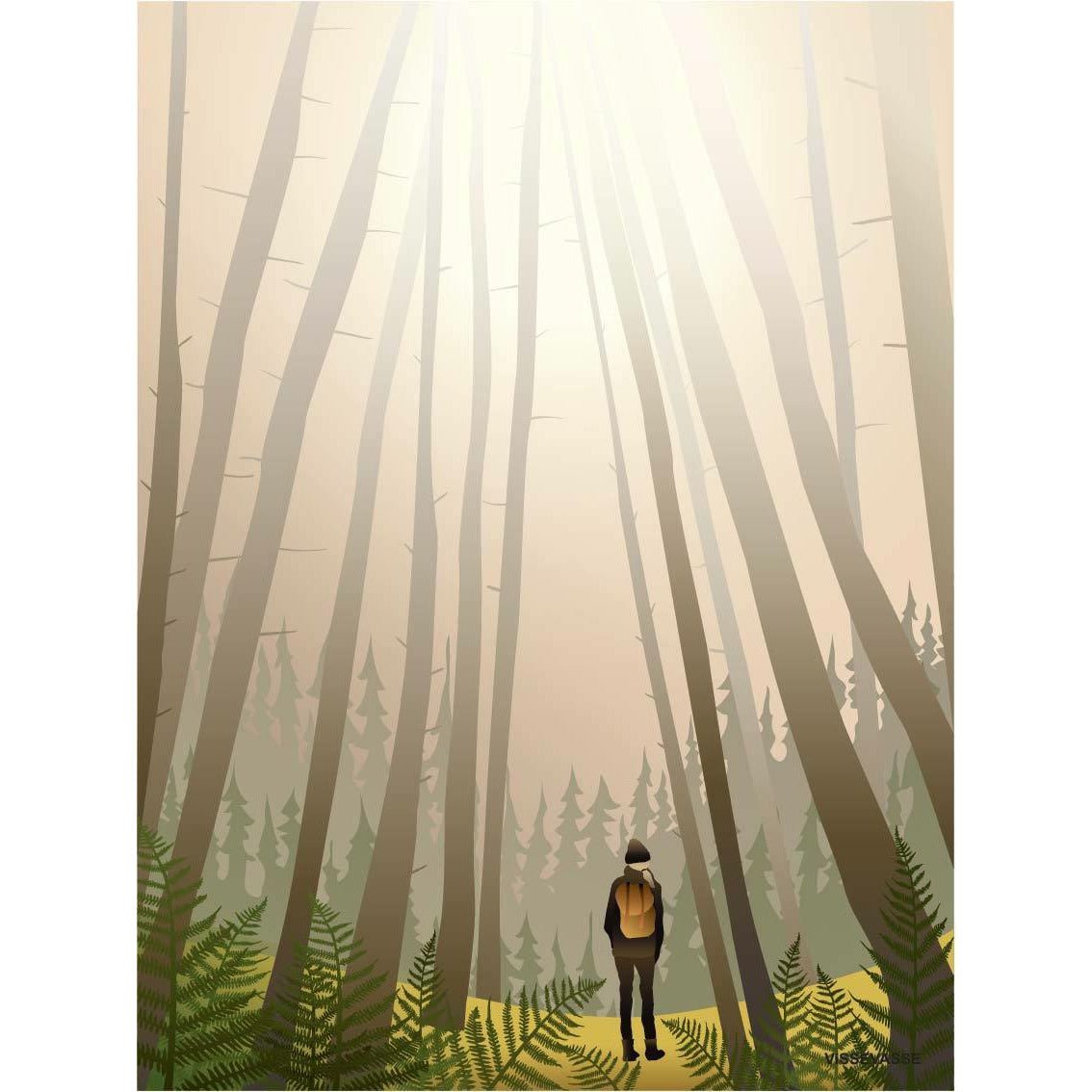 Vissevasse In i skogen affisch, 50x70 cm