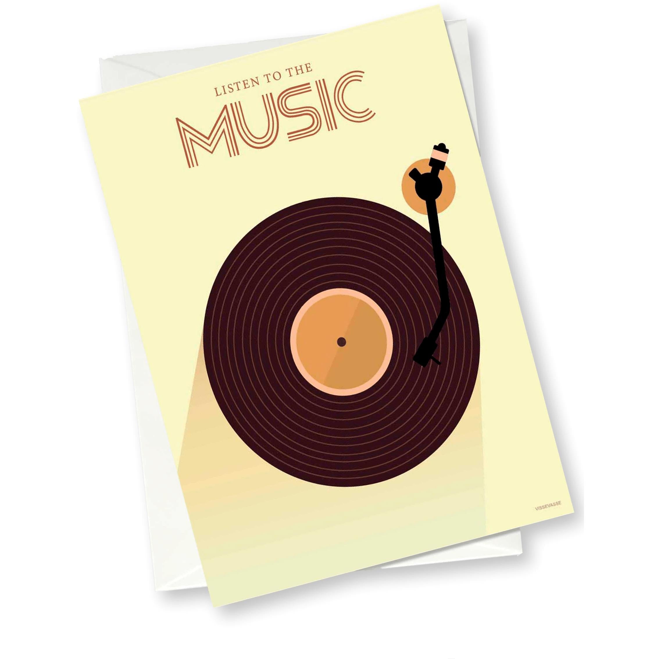 Vissevasse Listen To The Music Anledningskort, 10x15 cm