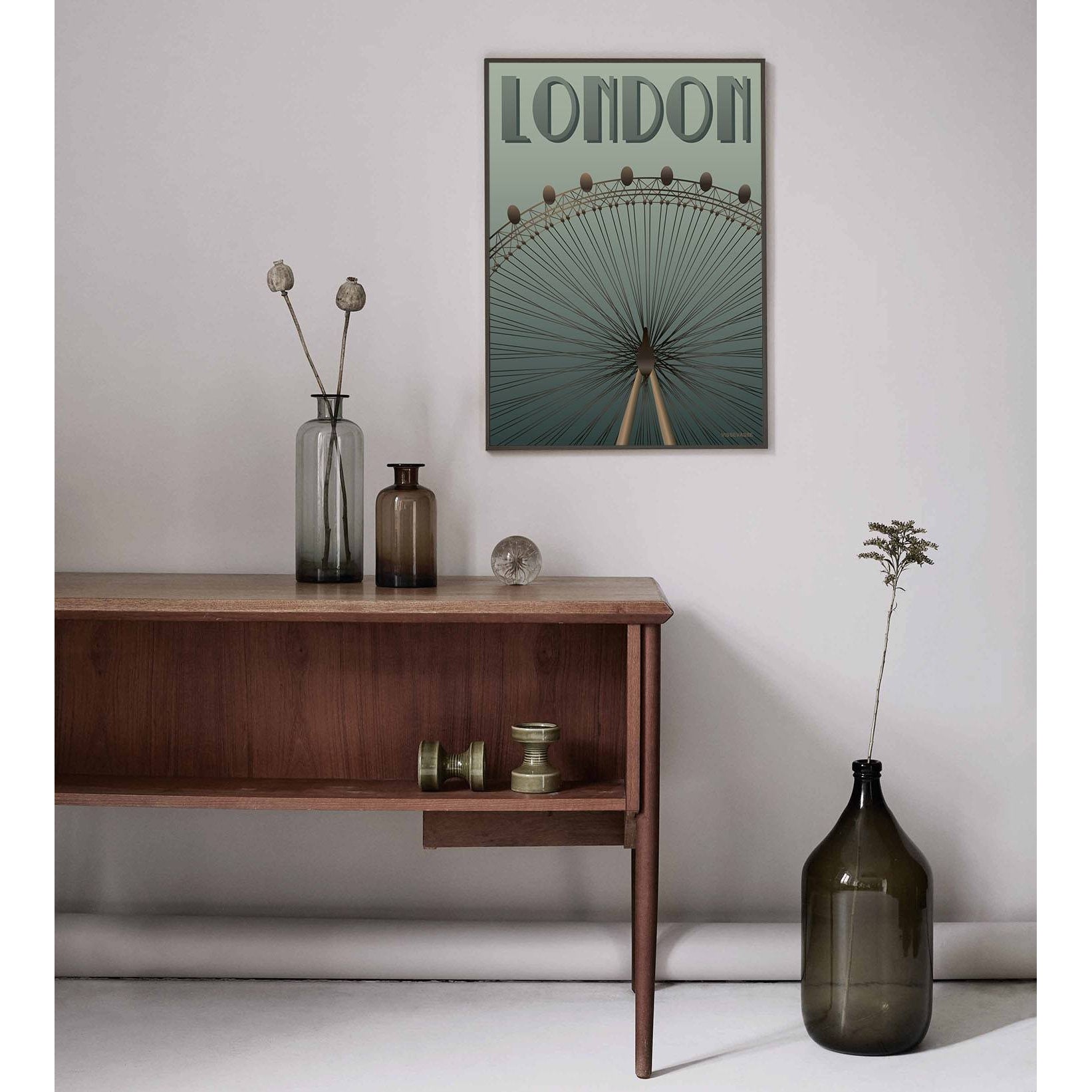 Vissevasse London Eye Plakat, 15X21 Cm