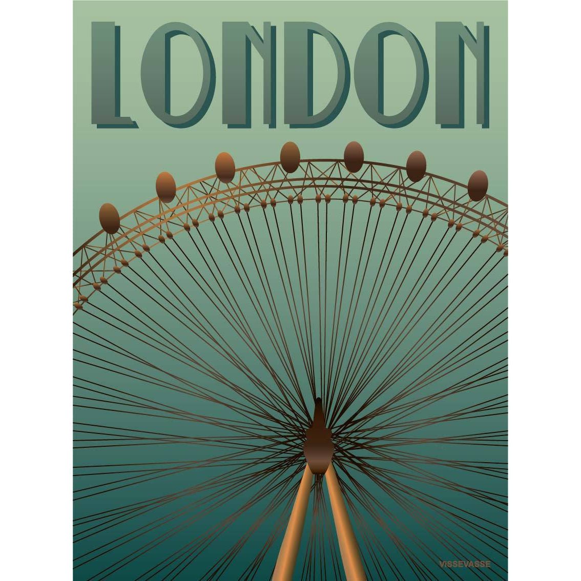 Vissevasse London Eye Poster, 15x21 cm