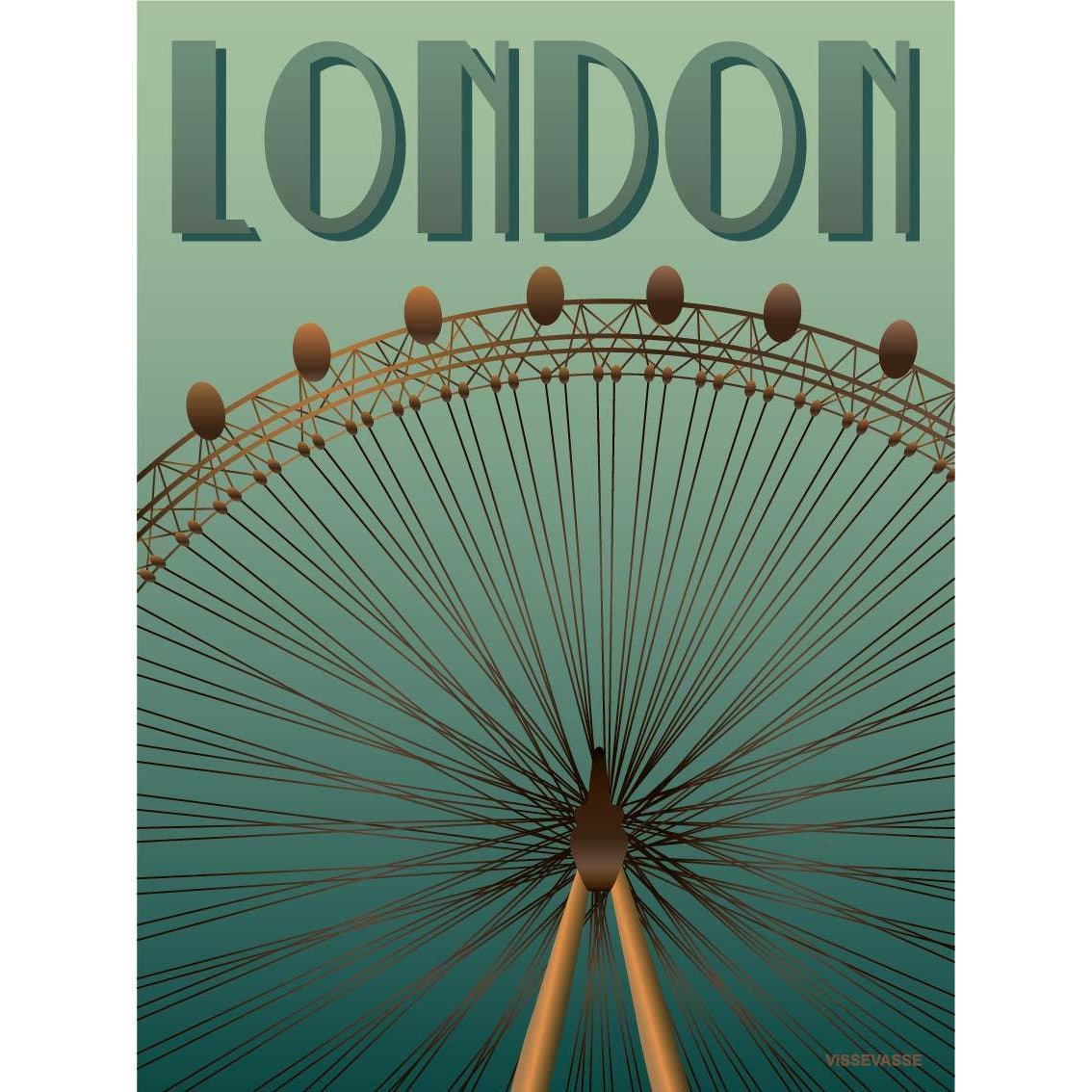 Vissevasse London Eye Poster, 30x40 cm