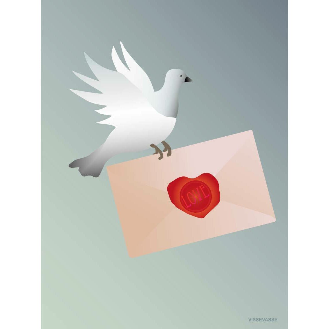 Vissevasse Love Letter Anledningskort, 15X21 Cm