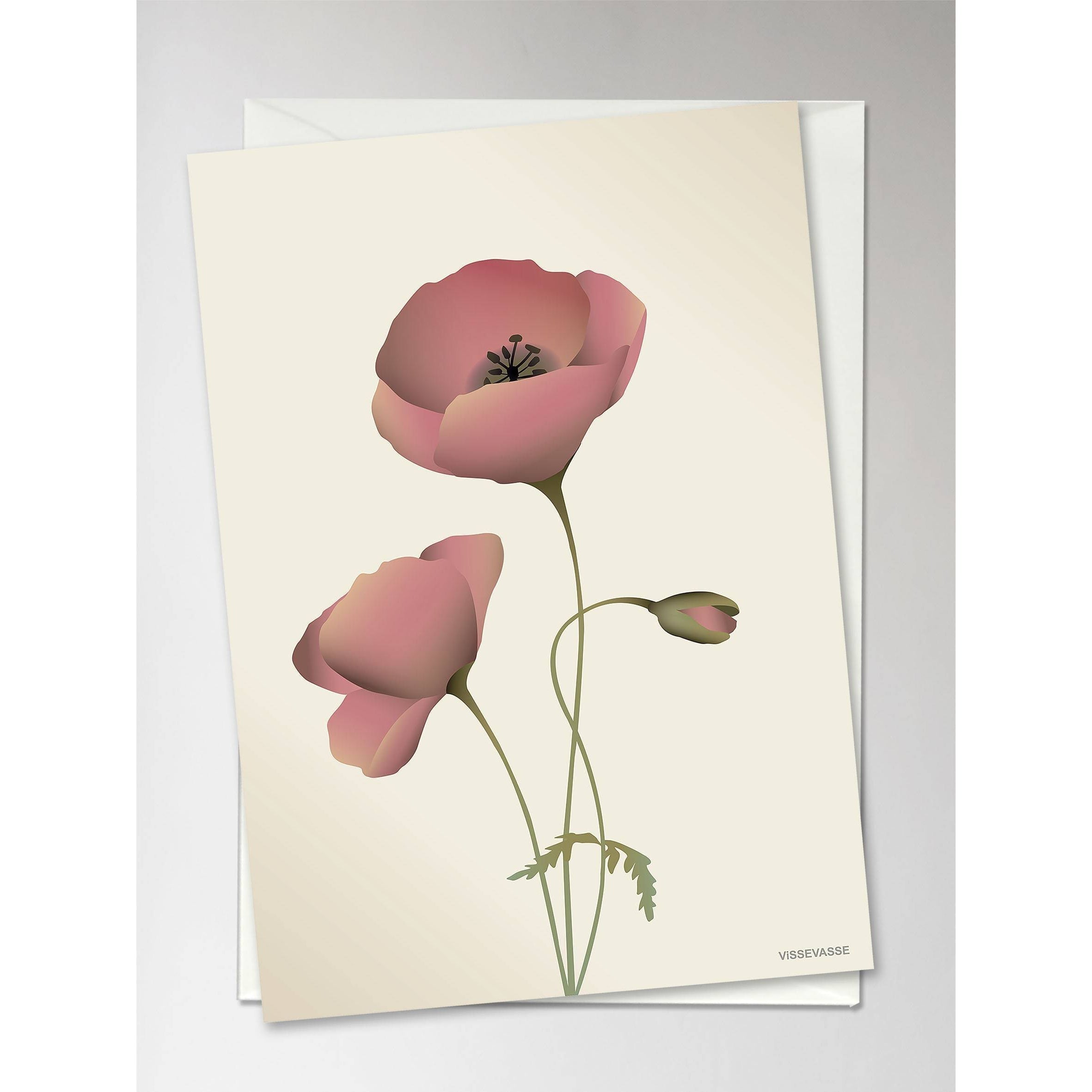 Vissevasse Poppy Guard -kort, maräng, 10,5x15 cm