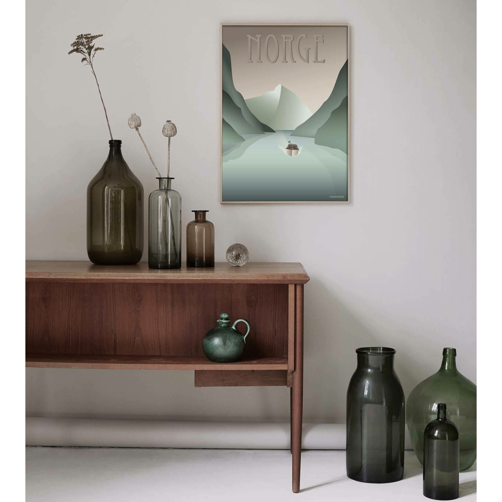 Vissevasse Norge Fjord Poster, 50x70 cm