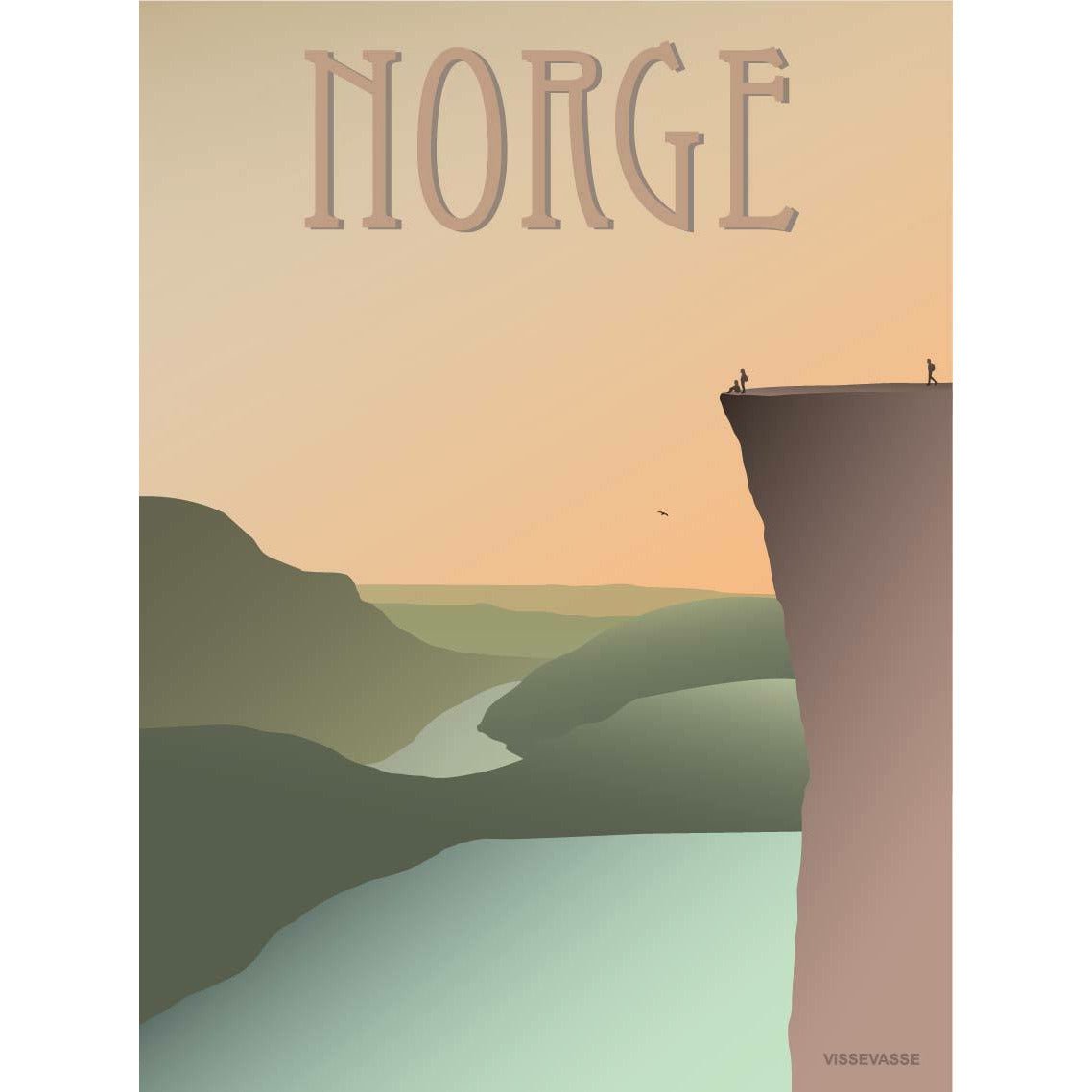 Vissevasse Norge Predikstolen -affisch, 30x40 cm