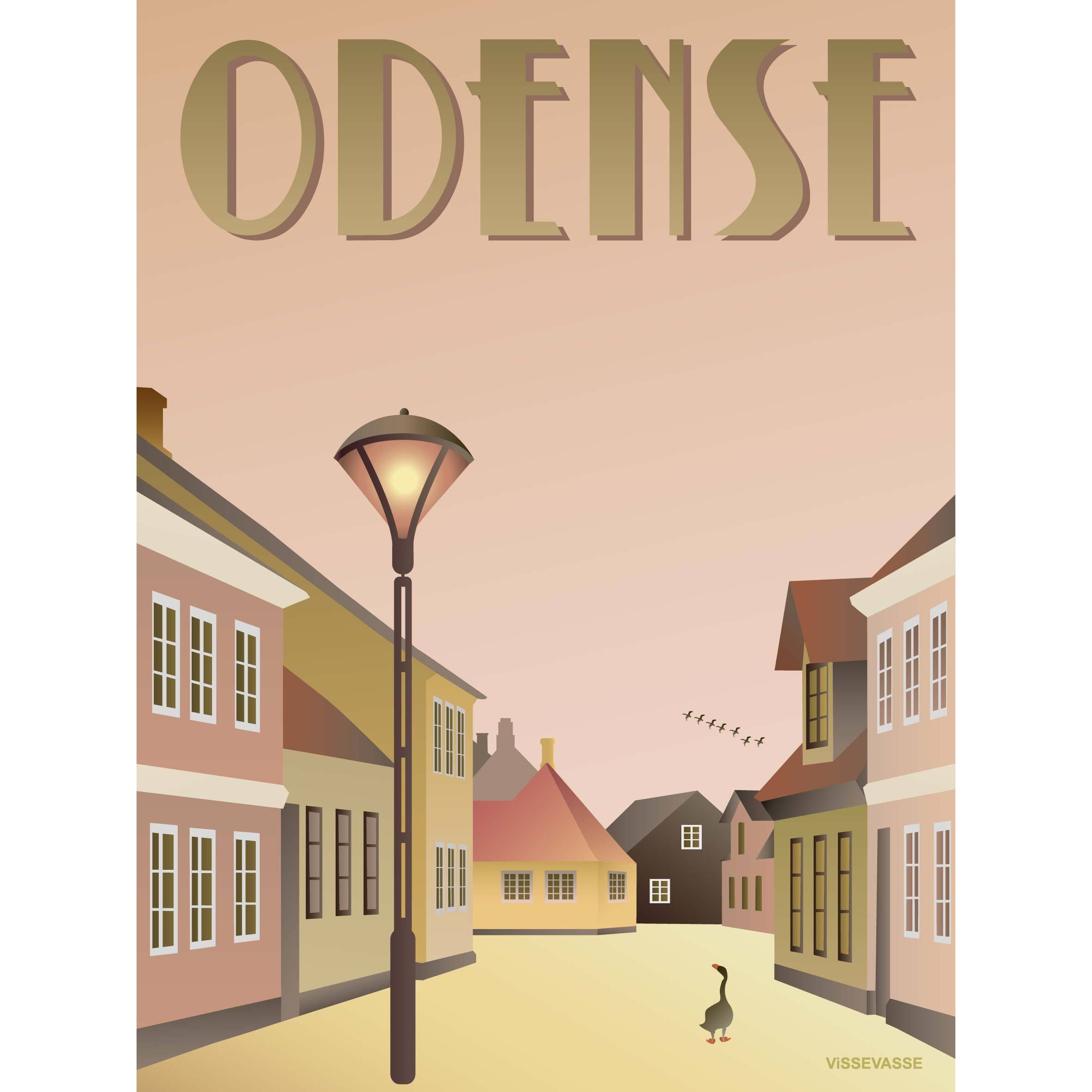 Vissevasse Odense Duckling -affisch, 15x21 cm