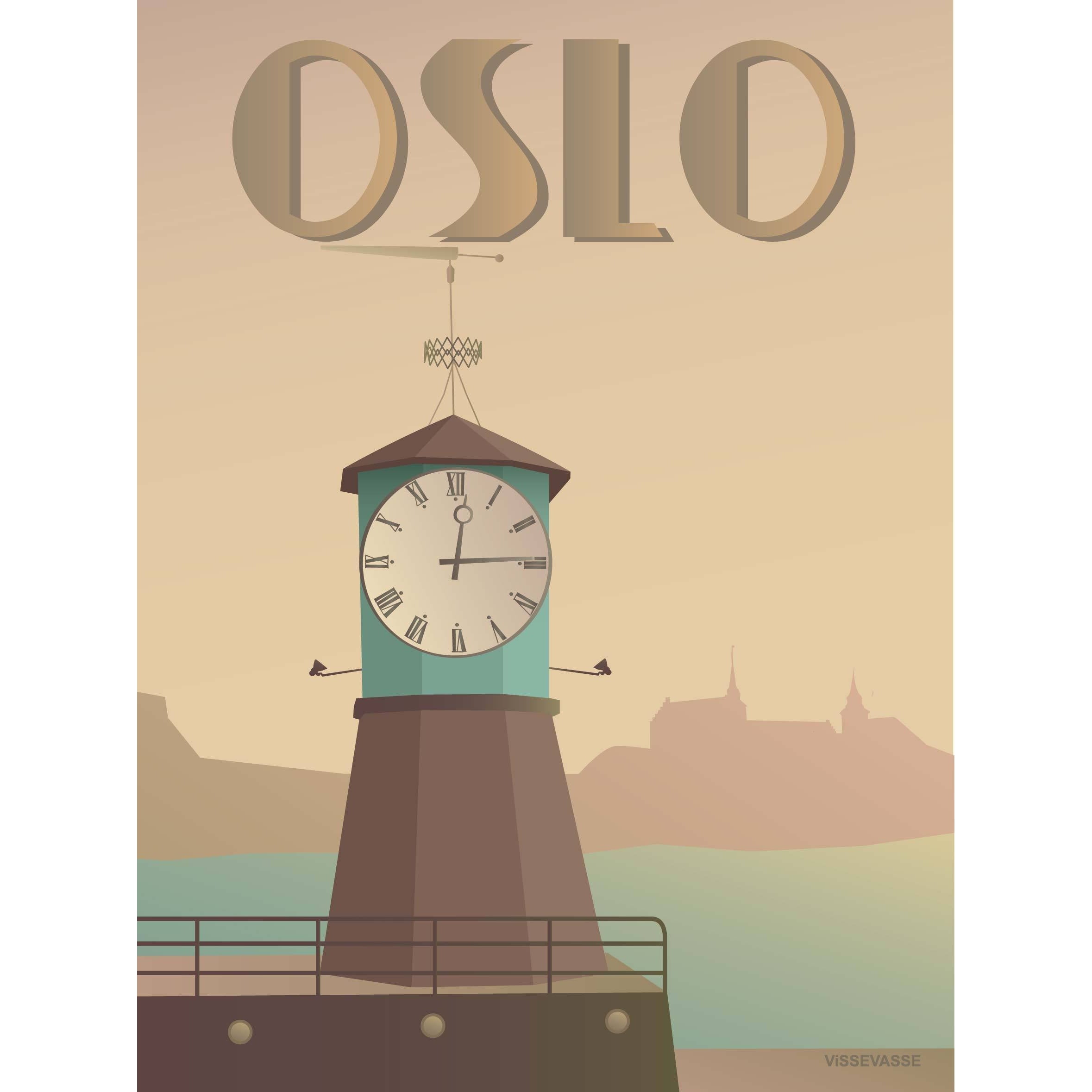 Vissevasse Oslo Aker Brygge Plakat, 15X21 Cm