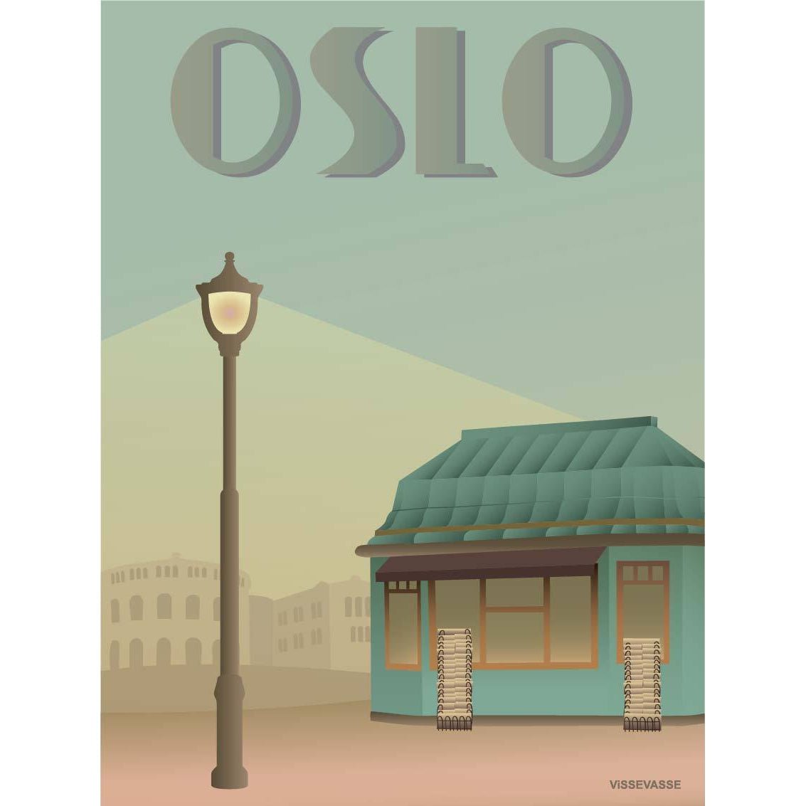 Vissevasse Oslo Aviskiosken Plakat, 15X21 Cm