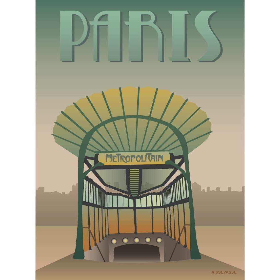 Vissevasse Paris Metroen Plakat, 30X40 Cm
