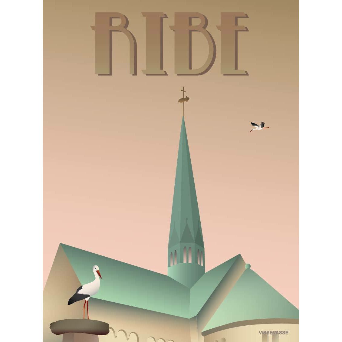 Vissevasse Rib Storks -affisch, 30x40 cm