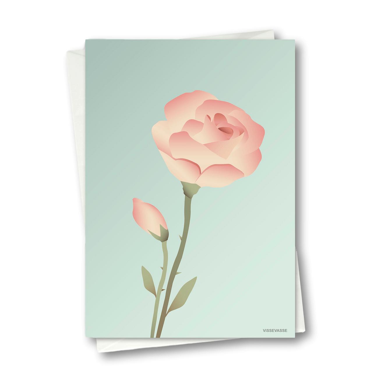 Vissevasse Rose Anledningskort, Mint, 10.5X15 Cm