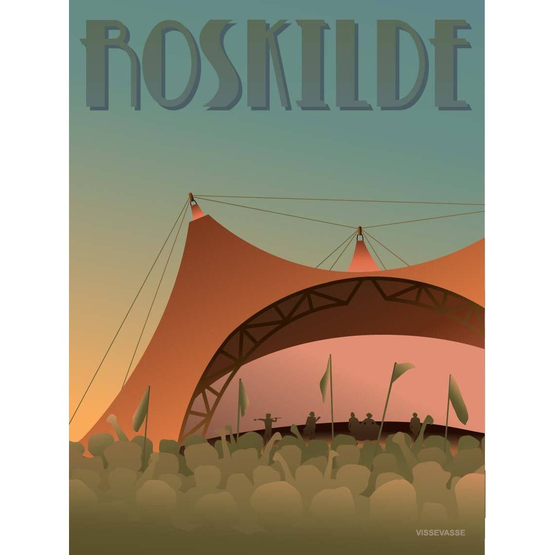 Vissevasse Roskilde Festival Poster, 15x21 cm