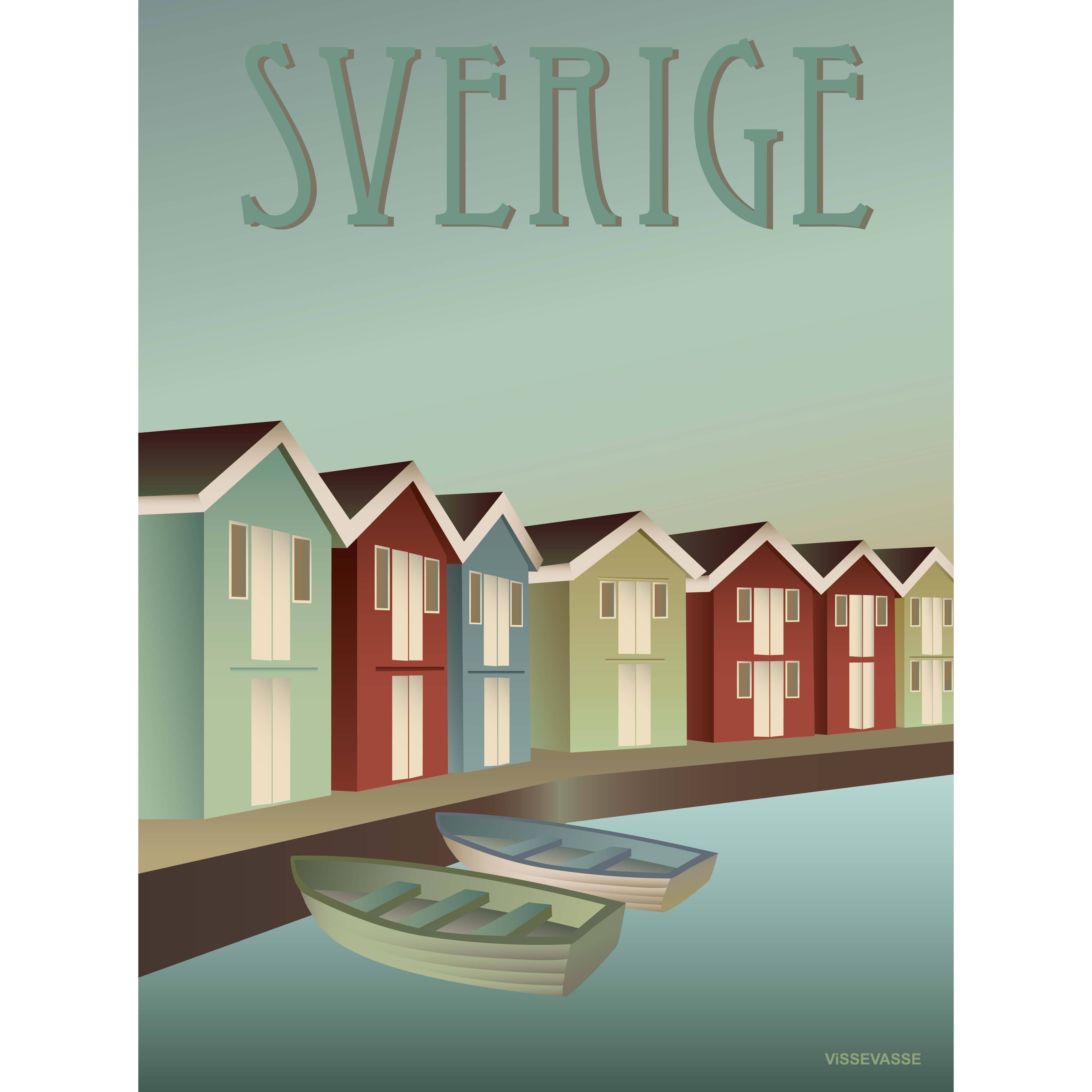 Vissevasse Sverige Skærgården Plakat, 15X21 Cm