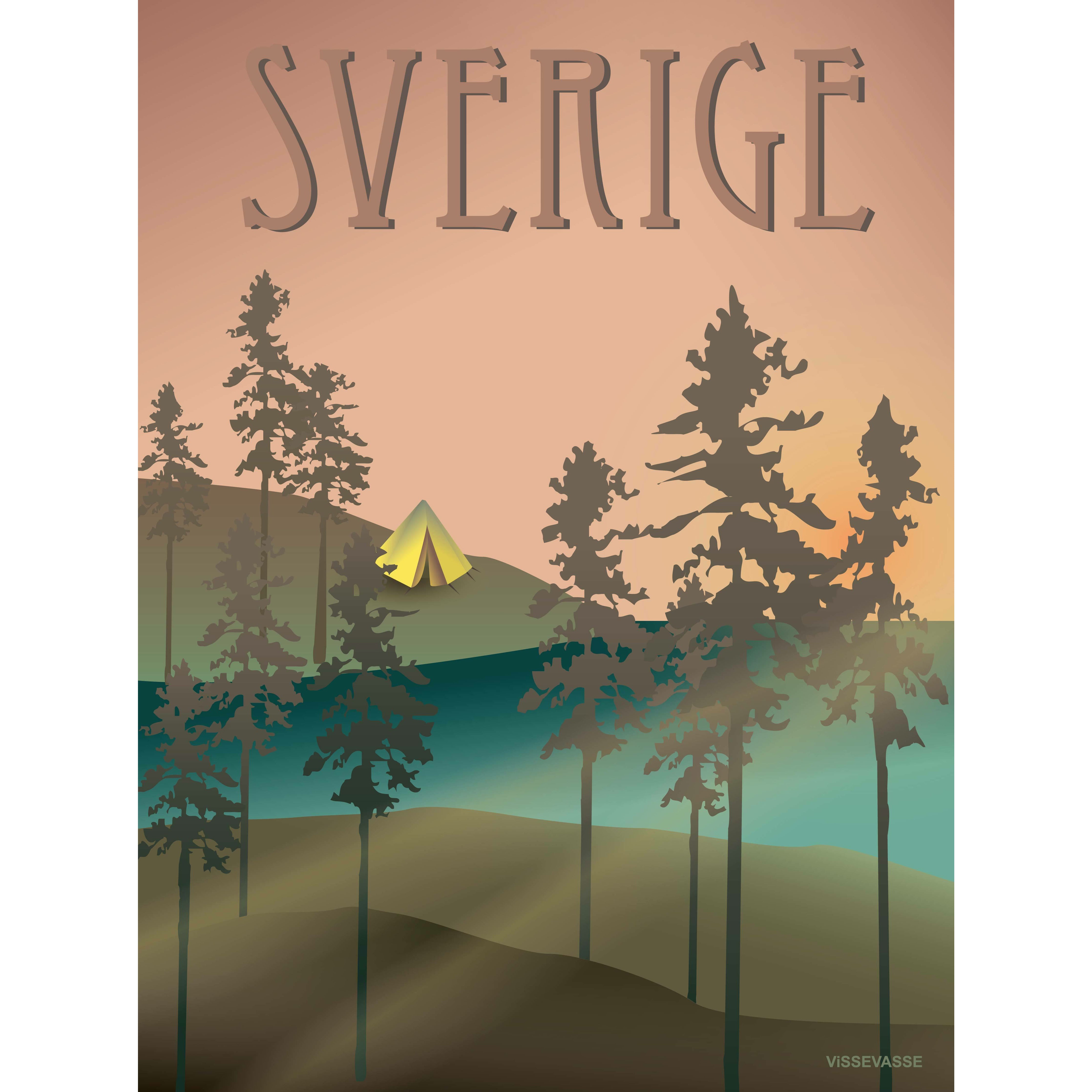 Vissevasse Sverige Forest Poster, 50x70 cm