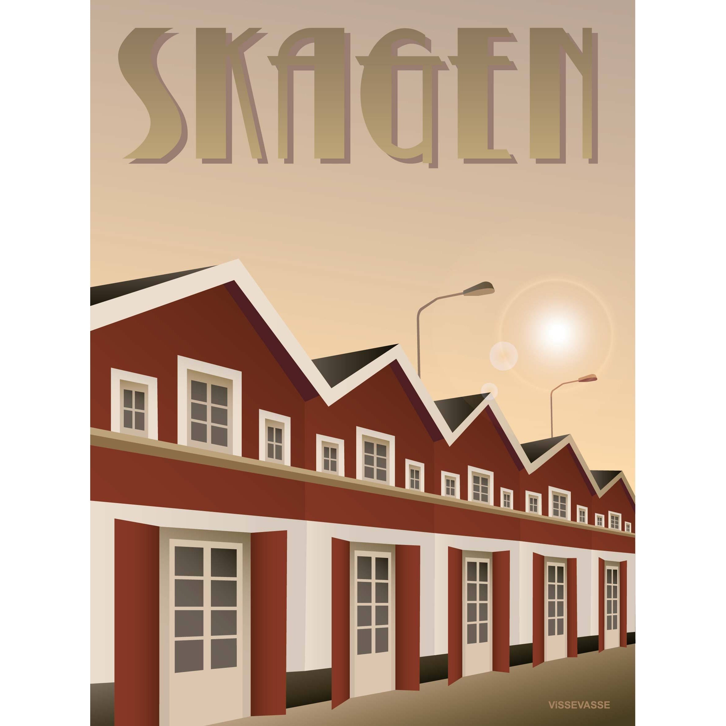 Vissevasse Skagen Havnen Plakat, 15X21 Cm