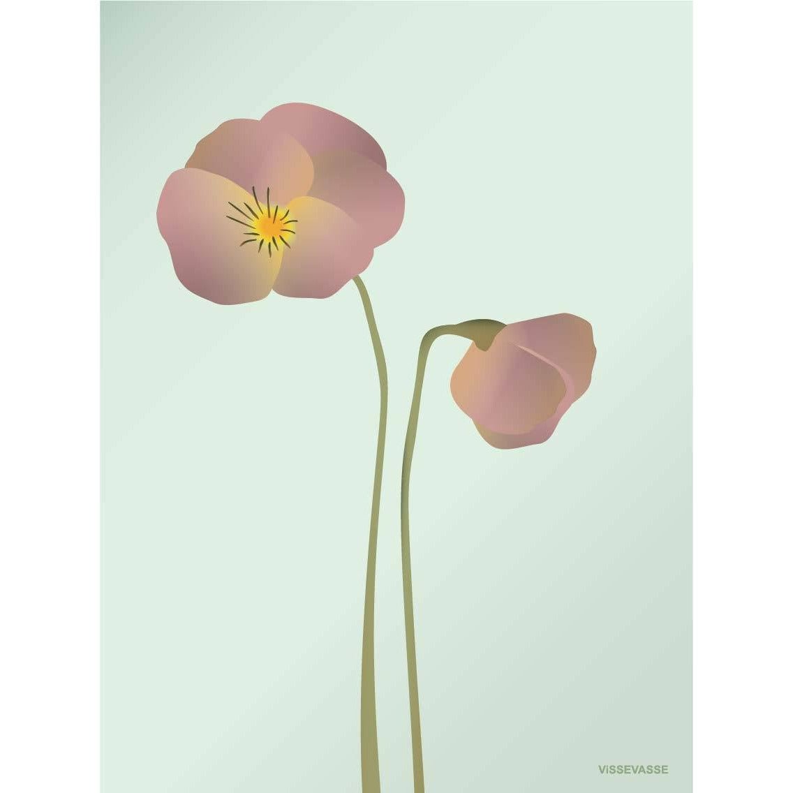 Vissevasse Stedmotherflower -affisch, mynta, 30x40 cm