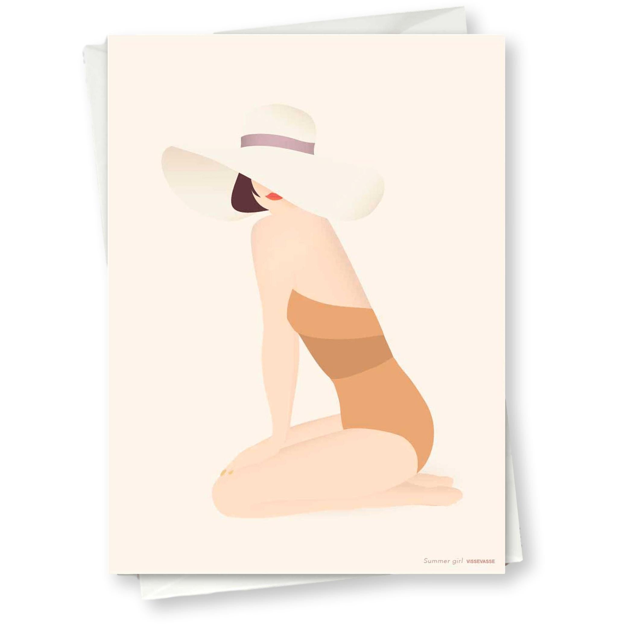 Vissevasse Summer Girl Anledningskort, 10x15 cm