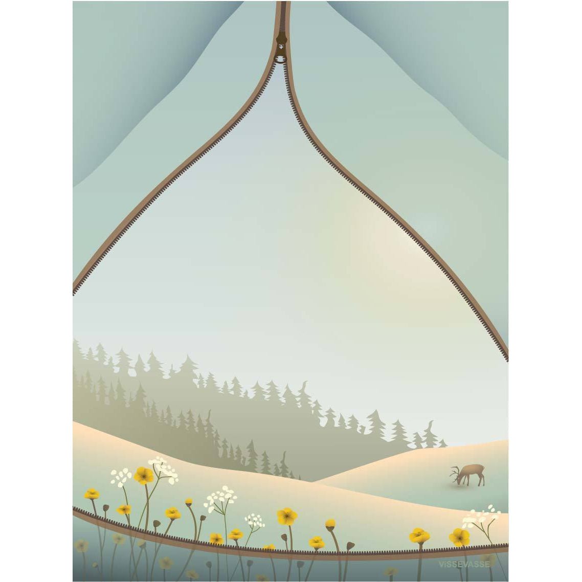 Vissevasse Tent With A View Plakat, 15X21 Cm