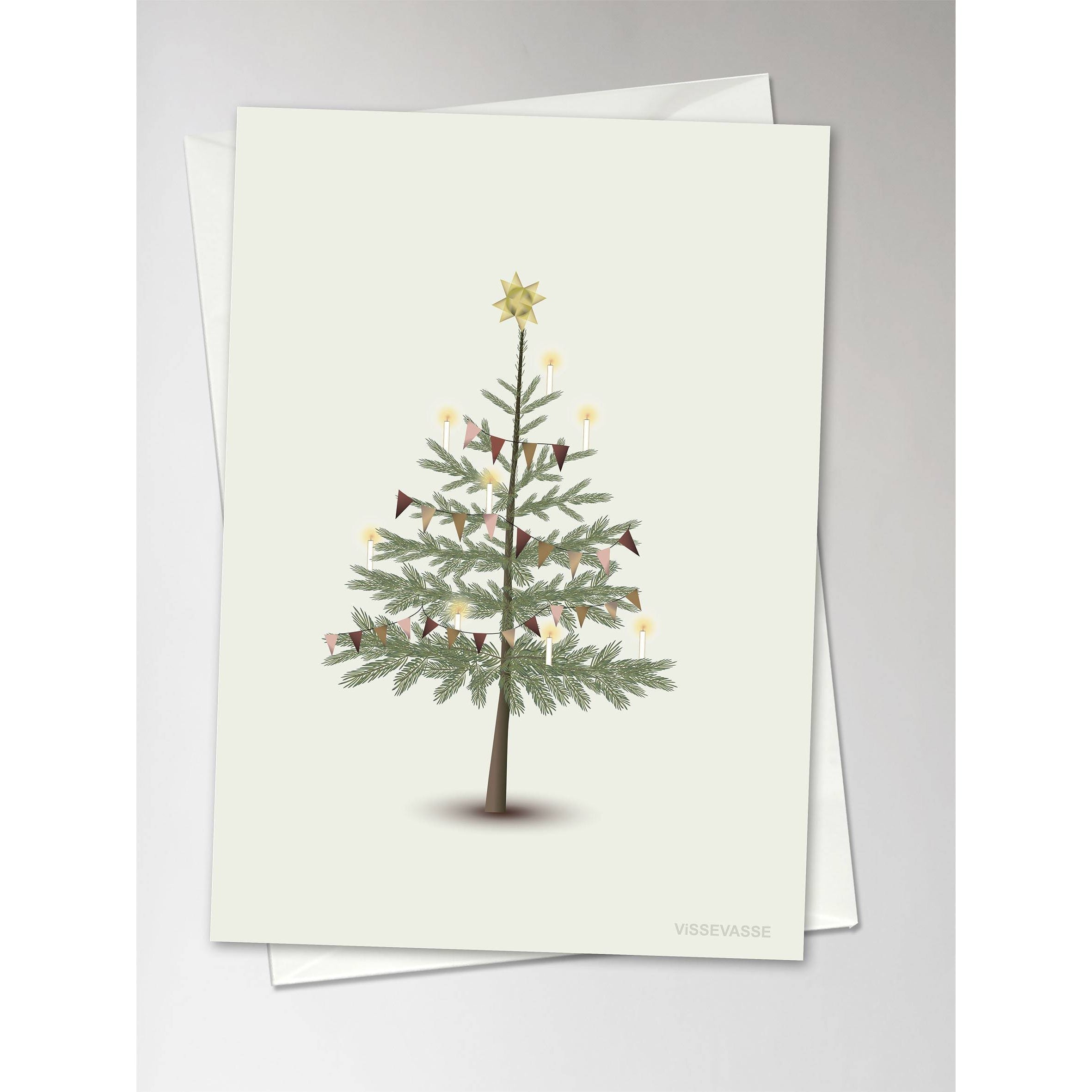Vissevasse Christmas Tree Anledningskort, 10.5x15cm